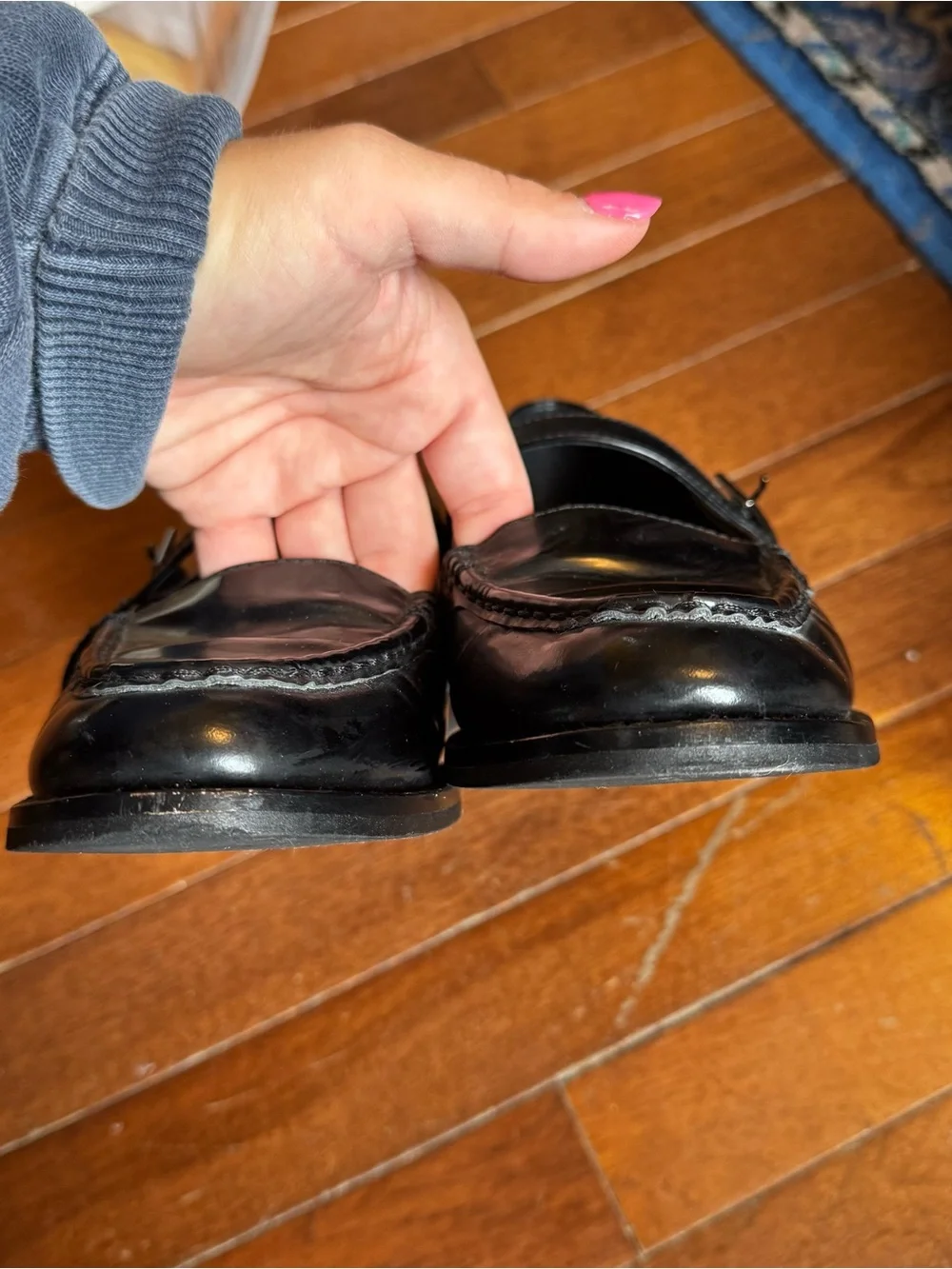 INTENTIONALLY BLANK Black Leather Mary Jane Loafers